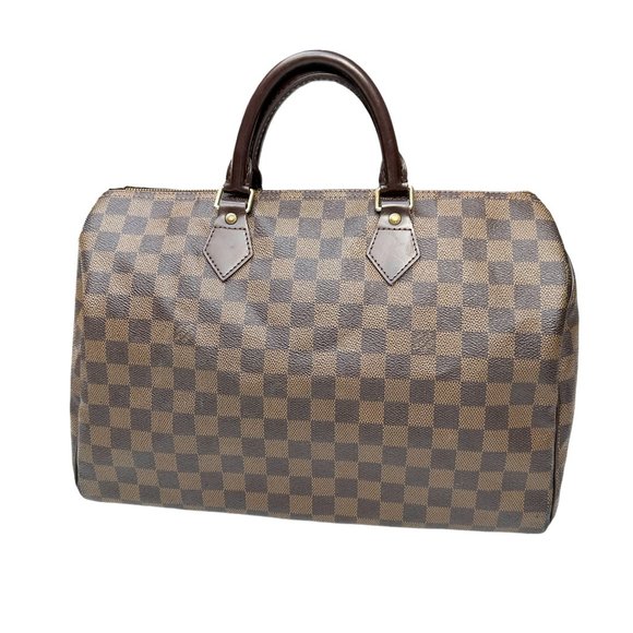 Louis Vuitton Speedy 35 Top Handle Bag Damier Azur Coated Canvas